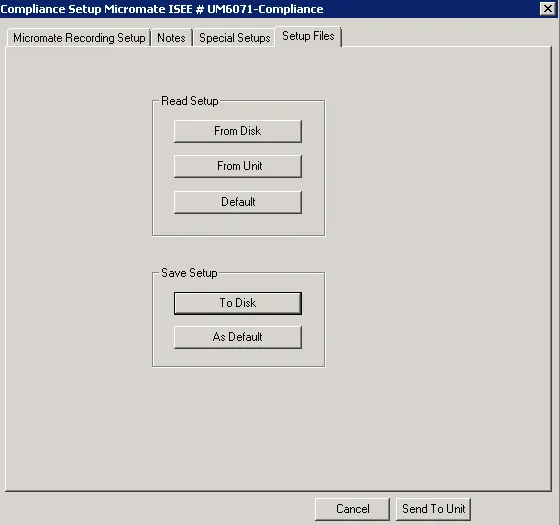 Compliance Setup Save