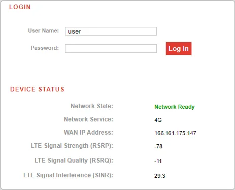 Device Status Screen